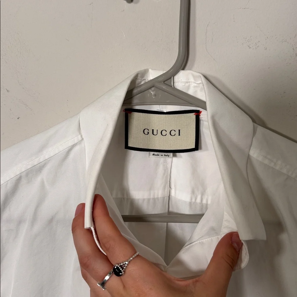GUCCI Men’s Cotton White Button Down Shirt - 40 / 15 3/4